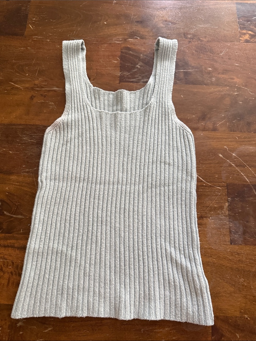 Brandy Melville Ribbed Tank in Light Gray